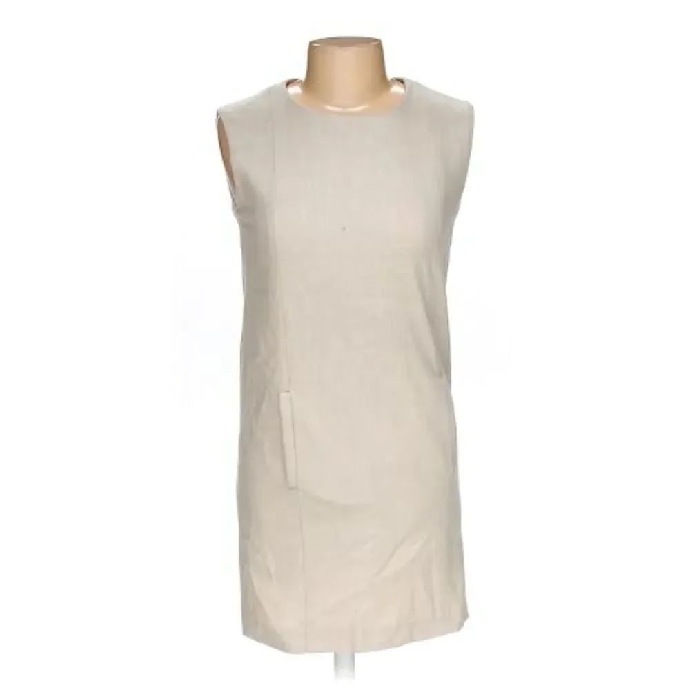Aviu Elegant Cream Sleeveless Dress 100% Merino Wool